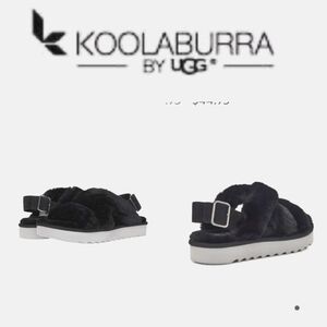Koolaburra by UGG ladies Fuzz-ee black buckle sandals